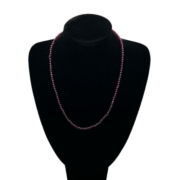 Beaded Chokers (2) Stretchy Weaved Faux Pearls & Small Purple Glass Bead Stand - Picture 8 of 13